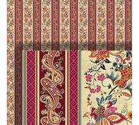 Melody Jane Dolls House Wallpaper Floral Stripe Pattern 1/2 inch 1:24 Miniature Print 583