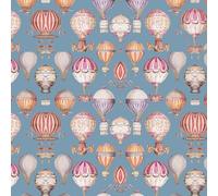Melody Jane Dolls House Wallpaper Vintage Hot Air Balloons 1/2in 1:24 Scale Miniature Print