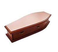 Melody Jane Dolls House Walnut Coffin Miniature Church or Halloween Accessory