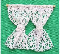 Melody Jane Dolls House White Crochet Lace Curtains Nets 1:12 Window Accessory