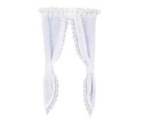 Melody Jane Dolls House White Demi Curtains on Rail Miniature 1:12 Scale Window Accessory