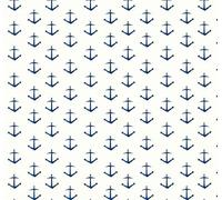 Melody Jane Dolls House White & Navy Blue Anchor Galerie Deauville Miniature Print Wallpaper