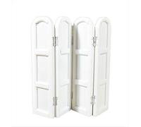 Melody Jane Dolls House White Panel 4 Fold Dressing Screen Room Divider Bedroom Furniture