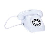 Melody Jane Dolls House White Retro Telephone Phone Miniature Office Study Hall Accessory