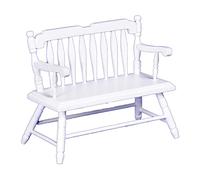 Melody Jane Dolls House White Wood Deacon's Bench Miniature 1:12 Scale Wooden Furniture