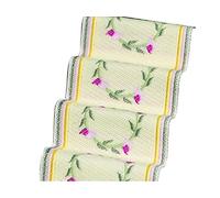 Melody Jane Dolls House Woven Stair Carpet Runner Pink Floral Wreath Miniature