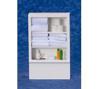 Melody Jane Dolls Houses Miniature White Bathroom Shelf Unit & Accessories Pink