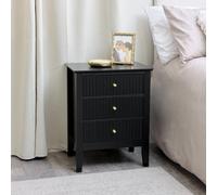 Melody Maison 3 Drawer Bedside Table - Hales Black Range