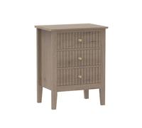 Melody Maison 3 Drawer Bedside Table - Hales Pale Wood Range in Light Brown Melody Maison Light Brown