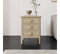 Melody Maison 3 Drawer Bedside Table - Lawrence Mocha Range in Beige Melody Maison Beige