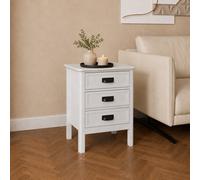 Melody Maison 3 Drawer Bedside Table - Lawrence White Ivory Range