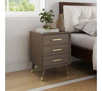 Melody Maison 3 Drawer Bedside Table - Oslo Dark Wood Range