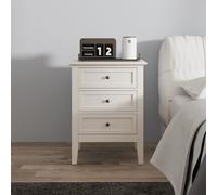 Melody Maison 3 Drawer Bedside Table - Rowley Pale Cream Range Melody Maison Cream