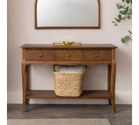 Melody Maison 3 Drawer Dark Wood Console Table With Shelf - Ashwell Range