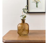Melody Maison Amber Glass Small Square Shaped Vase 13.7Cm