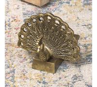 Melody Maison Antique Brass Gold Metal Peacock Doorstop