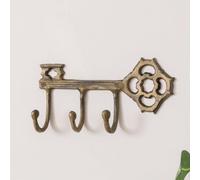 Melody Maison Antique Brass Key Shaped Key Hook Rail