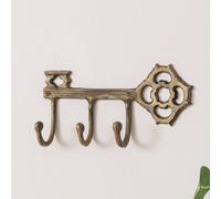 Melody Maison Antique Brass Key Shaped Key Hook Rail in Bronze Melody Maison Bronze