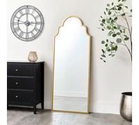 Melody Maison Antique Brushed Gold Arched Wall Mirror 155Cm X 60Cm