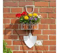 Melody Maison Antique Cream Shovel Style Metal Hanging Planter Pot