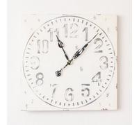Melody Maison Antique Distressed White Square Clock With Grey Details - 50Cm X 50Cm