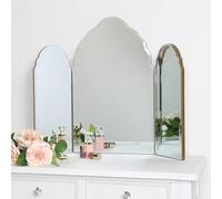 Melody Maison Antique Gold Arched Triple Vanity Mirror 60cm x 72cm