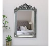 Melody Maison Antique Silver Arched Wall Mirror 36cm X 55cm in Metallic Silver | Size: 36 cm X 55 cm Melody Maison Metallic Silver 36 cm X 55 cm