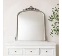 Melody Maison Antique Silver Ornate Arch Overmantle Mirror - 88Cm X 100Cm