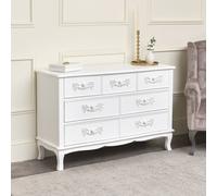 Melody Maison Antique White 7 Drawer Chest Of Drawers - Pays Blanc Range