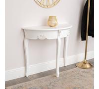 Melody Maison Antique White Half Moon Console Table - Pays Blanc Range Melody Maison White