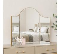 Melody Maison Arched Gold Vintage Triple Dressing Table Mirror - Liana Range