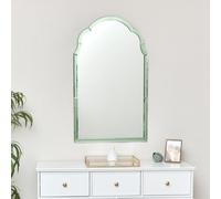 Melody Maison Arched Green Glass Art Deco Wall Mirror 60cm X 101cm | Size: 60 cm X 101 cm Melody Maison Green 60 cm X 101 cm