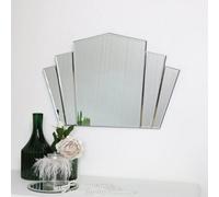 Melody Maison Art Deco Fan Frameless Wall Mirror 40Cm X 60Cm