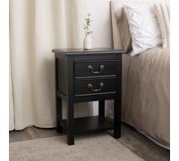 Melody Maison Black 2 Drawer Bedside Table With Shelf - Briggs Range