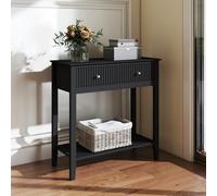 Melody Maison Black 2 Drawer Console / Dressing Table - Hales Black Range