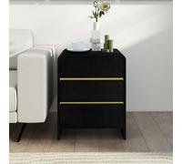 Melody Maison Black 3 Drawer Bedside Table - Meridian Black Range