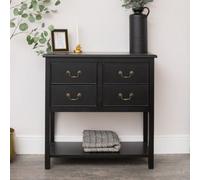 Melody Maison Black 4 Drawer Chest Console Table With Shelf - Briggs Range