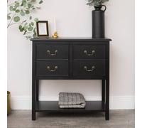 Melody Maison Black 4 Drawer Chest Console Table With Shelf - Briggs Range Melody Maison Black