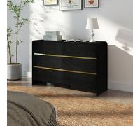 Melody Maison Black 6 Drawer Chest Of Drawers - Meridian Black Range Melody Maison Black