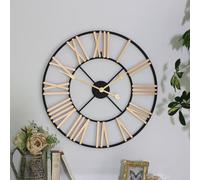 Melody Maison Black And Gold Large Skeleton Wall Clock 60Cm X 60Cm