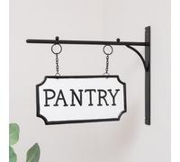 Melody Maison Black And White Metal Wall Mounted Hanging Pantry Sign