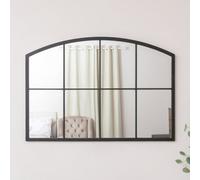 Melody Maison Black Arched Window Wall Mirror - 100Cm X 70Cm