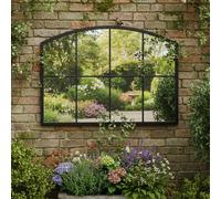 Melody Maison Black Arched Window Wall Mirror - 100cm X 70cm | Size: 100 cm X 70 cm Melody Maison Black 100 cm X 70 cm