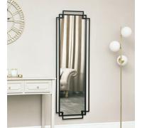 Melody Maison Black Art Deco Wall Mirror 142Cm X 47Cm
