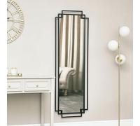 Melody Maison Black Art Deco Wall Mirror 142cm x 47cm