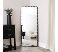 Melody Maison Black Full Length Wavy Mirror - 70cm X 165cm | Size: 70 cm X 165 cm Melody Maison Black 70 cm X 165 cm