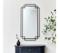 Melody Maison Black Geometric Matt Wall Mirror 94cm X 48cm | Size: 94 cm X 48 cm Melody Maison Black 94 cm X 48 cm