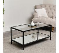 Melody Maison Black Glass & Mirrored Coffee Table