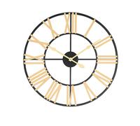 Melody Maison Black & Gold Large Skeleton Wall Clock 60cm X 60cm | Size: 60 cm X 60 cm Melody Maison Black 60 cm X 60 cm