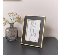 Melody Maison Black & Gold Rectangle Photo Frame 15Cm